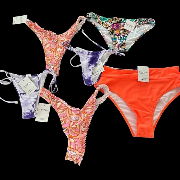 NWT Ever Row Boutique Size Medium Bikini Swim Bottoms Bundle of 6 Swimwear New - Picture 1 of 5